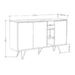 Μπουφές Clara Megapap χρώμα ανθρακί - ανοιχτή μόκα 142x35,6x83εκ. - Image 4