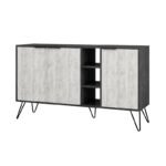 Μπουφές Clara Megapap χρώμα γκρι ρετρό - λευκό αντικέ 142x35,6x83εκ. - Image 3