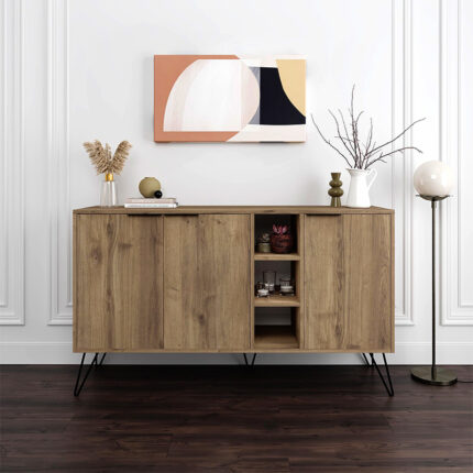 Βρες το Μπουφές Clara Megapap χρώμα ανοιχτό καρυδί 142x35