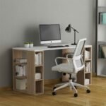 Βρες το Γραφείο εργασίας Colmar Megapap χρώμα λευκό - sapphire oak 140x60x75εκ σε μοναδική τιμή στο clickforshop.gr