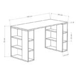 Γραφείο εργασίας Colmar Megapap χρώμα λευκό - sapphire oak 140x60x75εκ - Image 3