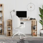 Γραφείο εργασίας Colmar Megapap χρώμα sapphire oak 140x60x75εκ - Image 2