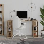 Γραφείο εργασίας Colmar Megapap χρώμα ανοιχτό καρυδί 140x60x75εκ - Image 2