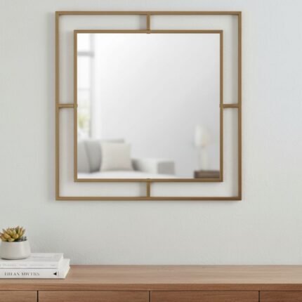 Βρες το Καθρέπτης τοίχου Corner Megapap αλουμινίου χρώμα χρυσό 58