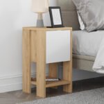 Βρες το Κομοδίνο Ema Megapap χρώμα sapphire oak - λευκό 30x30x55εκ. σε μοναδική τιμή στο clickforshop.gr