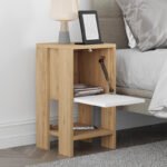 Κομοδίνο Ema Megapap χρώμα sapphire oak - λευκό 30x30x55εκ. - Image 2