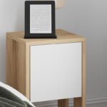 Κομοδίνο Ema Megapap χρώμα sapphire oak - λευκό 30x30x55εκ. - Image 5