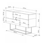 Μπουφές Eros Megapap sapphire oak - ανθρακί 145x40x82εκ. - Image 5