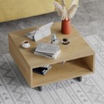 Τραπεζάκι σαλονιού Hola Megapap χρώμα sapphire oak - ανθρακί 60x60x32εκ. - Image 2