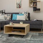 Τραπεζάκι σαλονιού Hola Megapap χρώμα sapphire oak - ανθρακί 60x60x32εκ. - Image 5