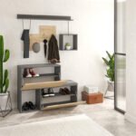 Έπιπλο εισόδου - παπουτσοθήκη Holdon Megapap sapphire oak/ανθρακί 120x36,5x87,5εκ. - Image 4