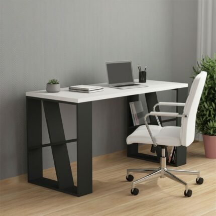 Βρες το Γραφείο εργασίας Honey Megapap χρώμα λευκό - ανθρακί 137x60x75εκ σε μοναδική τιμή στο clickforshop.gr