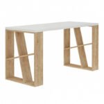 Γραφείο εργασίας Honey Megapap χρώμα λευκό - sapphire oak 137x60x75εκ - Image 2