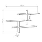 Ραφιέρα τοίχου Leo Megapap χρώμα ανθρακί 123x22x80εκ. - Image 4