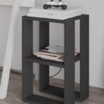 Κομοδίνο - Τραπεζάκι βοηθητικό Lonie Megapap χρώμα ανθρακί 34x30x55εκ. - Image 3