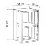 Κομοδίνο - Τραπεζάκι βοηθητικό Lonie Megapap χρώμα ανοιχτό καρυδί 34x30x55εκ. - Image 5