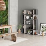 Βιβλιοθήκη Mito Megapap χρώμα ανοιχτή μόκα - ανθρακί 108x25x161εκ. - Image 3