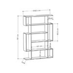 Βιβλιοθήκη Mito Megapap χρώμα sapphire oak - ανθρακί 108x25x161εκ. - Image 5