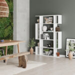 Βιβλιοθήκη Mito Megapap χρώμα λευκό 108x25x161εκ. - Image 3