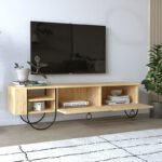 Έπιπλο τηλεόρασης Norfolk Megapap χρώμα sapphire oak 151x35x43εκ. - Image 2