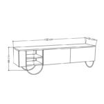 Έπιπλο τηλεόρασης Norfolk Megapap χρώμα sapphire oak 151x35x43εκ. - Image 4