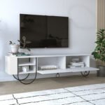 Έπιπλο τηλεόρασης Norfolk Megapap χρώμα λευκό 151x35x43εκ. - Image 2