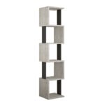 Βιβλιοθήκη Piri Megapap χρώμα λευκό αντικέ - ανθρακί 35x30x161εκ. - Image 2