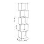Βιβλιοθήκη Piri Megapap χρώμα λευκό 35x30x161εκ. - Image 5