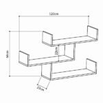 Ραφιέρα τοίχου Tibet Megapap χρώμα ανθρακί 119x22x66εκ. - Image 4