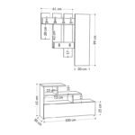 Έπιπλο εισόδου Vesty Megapap χρώμα sapphire oak 100x30x61εκ. - Image 3