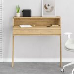 Γραφείο εργασίας Cowork Megapap χρώμα sapphire oak 94x50x91εκ. - Image 3
