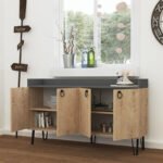 Μπουφές Dea Megapap χρώμα sapphire oak - ανθρακί 140x36x80εκ. - Image 2