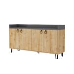 Μπουφές Dea Megapap χρώμα sapphire oak - ανθρακί 140x36x80εκ. - Image 4