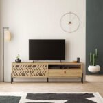 Έπιπλο τηλεόρασης Dionysos Megapap χρώμα sapphire oak 170x45x48,6εκ. - Image 3