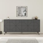 Μπουφές Dune Megapap χρώμα ανθρακί 184x35x77,4εκ. - Image 3