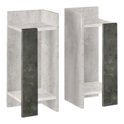 Βρες το Κομοδίνο Elos Megapap σετ 2 τεμαχίων χρώμα λευκό αντικέ - γκρι ρετρό 25x27x60εκ. σε μοναδική τιμή στο clickforshop.gr