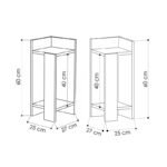 Κομοδίνο Elos Megapap σετ 2 τεμαχίων χρώμα λευκό αντικέ - γκρι ρετρό 25x27x60εκ. - Image 5