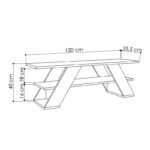 Έπιπλο τηλεόρασης Farfalla Megapap χρώμα λευκό αντικέ 120x33,5x40εκ. - Image 4