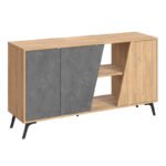 Μπουφές Fiona Megapap χρώμα sapphire oak - γκρι ρετρό 150x35,6x82εκ. - Image 5