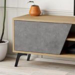 Έπιπλο τηλεόρασης Fiona Megapap χρώμα sapphire oak - γκρι ρετρό 180x35,6x48εκ. - Image 4