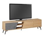 Έπιπλο τηλεόρασης Fiona Megapap χρώμα sapphire oak - γκρι ρετρό 180x35,6x48εκ. - Image 5