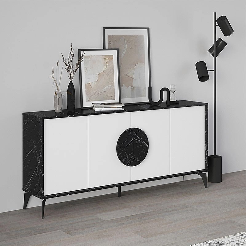 Μπουφές Gora Megapap χρώμα μαύρο εφέ μαρμάρου - λευκό 180x35 Βρες το Μπουφές Gora Megapap χρώμα μαύρο εφέ μαρμάρου - λευκό 180x35