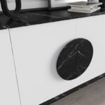 Μπουφές Gora Megapap χρώμα μαύρο εφέ μαρμάρου - λευκό 180x35,6x82εκ. - Image 4