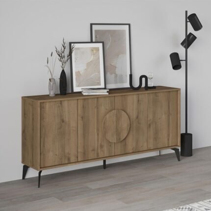 Βρες το Μπουφές Gora Megapap χρώμα ανοιχτό καρυδί 180x35