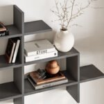 Ραφιέρα τοίχου Halic Megapap χρώμα ανθρακί 150x22x82εκ. - Image 3