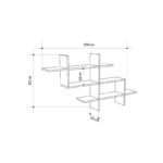 Ραφιέρα τοίχου Halic Megapap χρώμα ανθρακί 150x22x82εκ. - Image 5