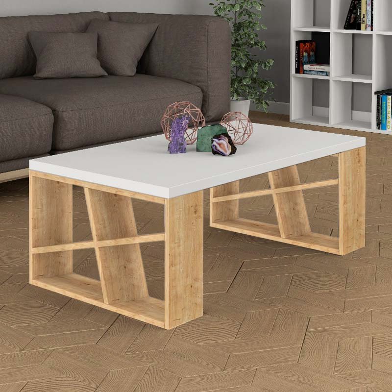 Τραπεζάκι σαλονιού Honey Megapap χρώμα sapphire oak - λευκό 105x60x40εκ. Βρες το Τραπεζάκι σαλονιού Honey Megapap χρώμα sapphire oak - λευκό 105x60x40εκ. σε μοναδική τιμή στο clickforshop.gr