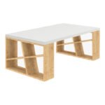 Τραπεζάκι σαλονιού Honey Megapap χρώμα sapphire oak - λευκό 105x60x40εκ. - Image 2