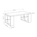 Τραπεζάκι σαλονιού Honey Megapap χρώμα sapphire oak - λευκό 105x60x40εκ. - Image 3