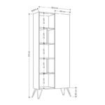 Βιβλιοθήκη Jedda Megapap χρώμα λευκό - sapphire oak 80,6x29,6x191εκ. - Image 4